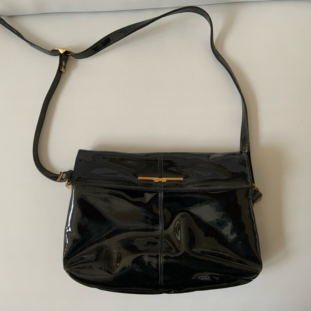 Black Patent leather ladies shoulder bag